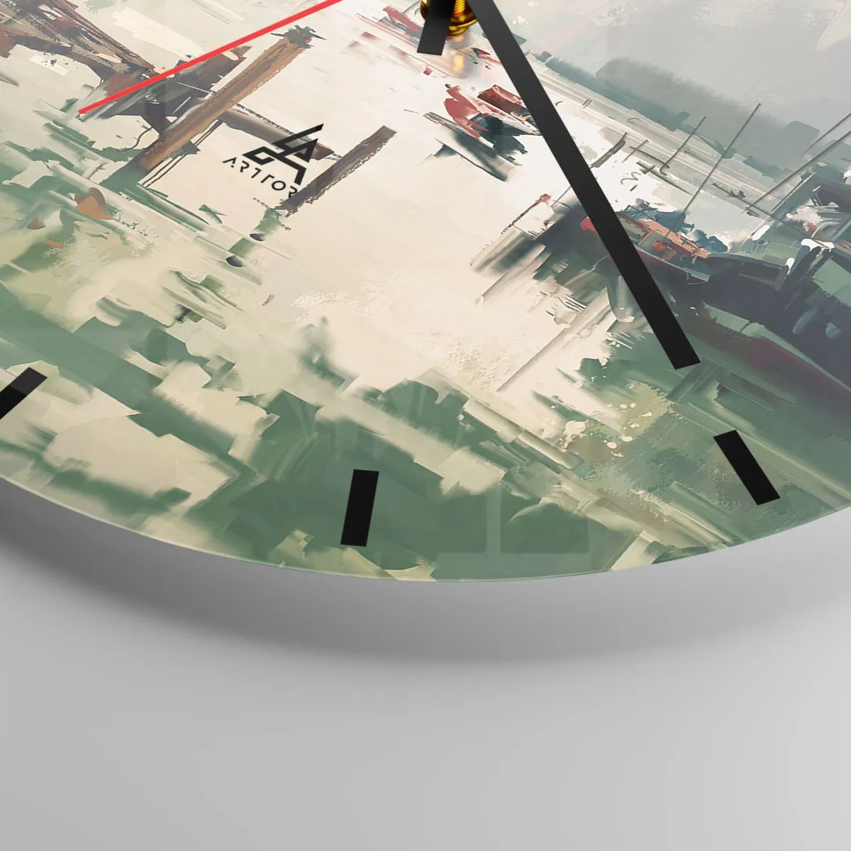 Relógio de parede - Relógio em vidro - Mergulhado na lua derretida - 40x40 cm