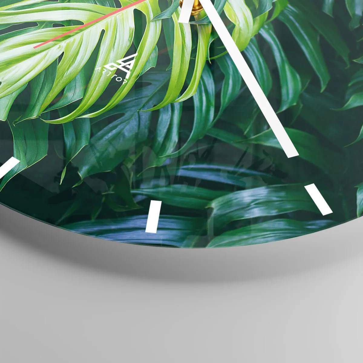 Horloge murale - Pendule murale - Feuilles vertes dans un cadre naturel - 30x30cm - Immergez-vous dans la fraîcheur - Décoration murale moderne pour le salon, la cuisine et la chambre ARTTOR