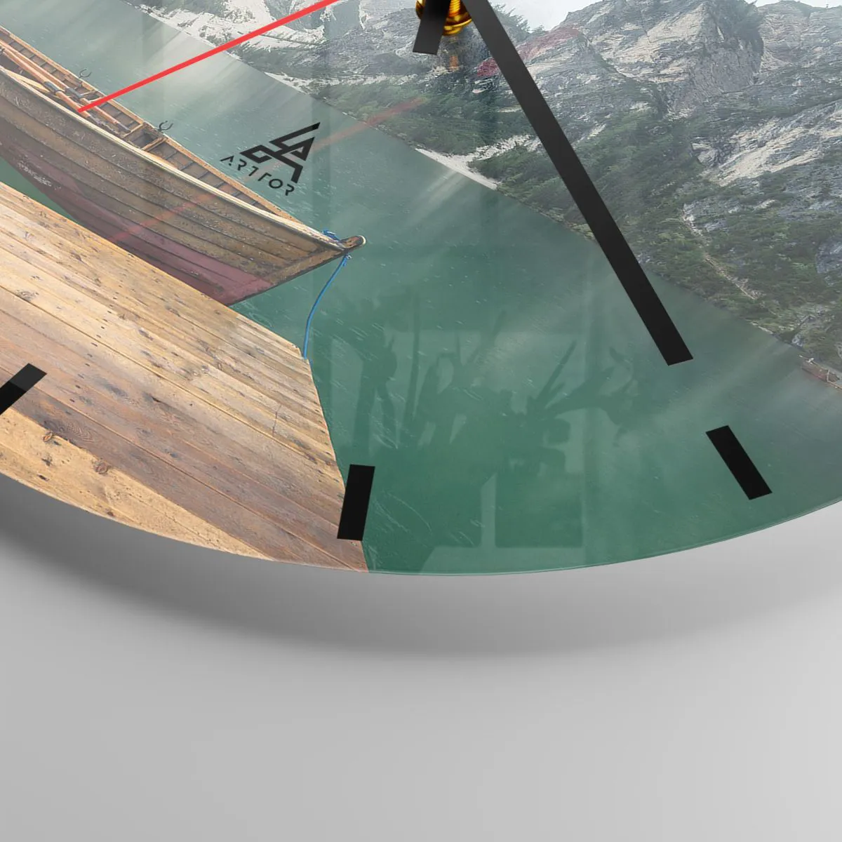 Reloj de pared - Reloj de vidrio - Paisaje inolvidable - 40x40 cm