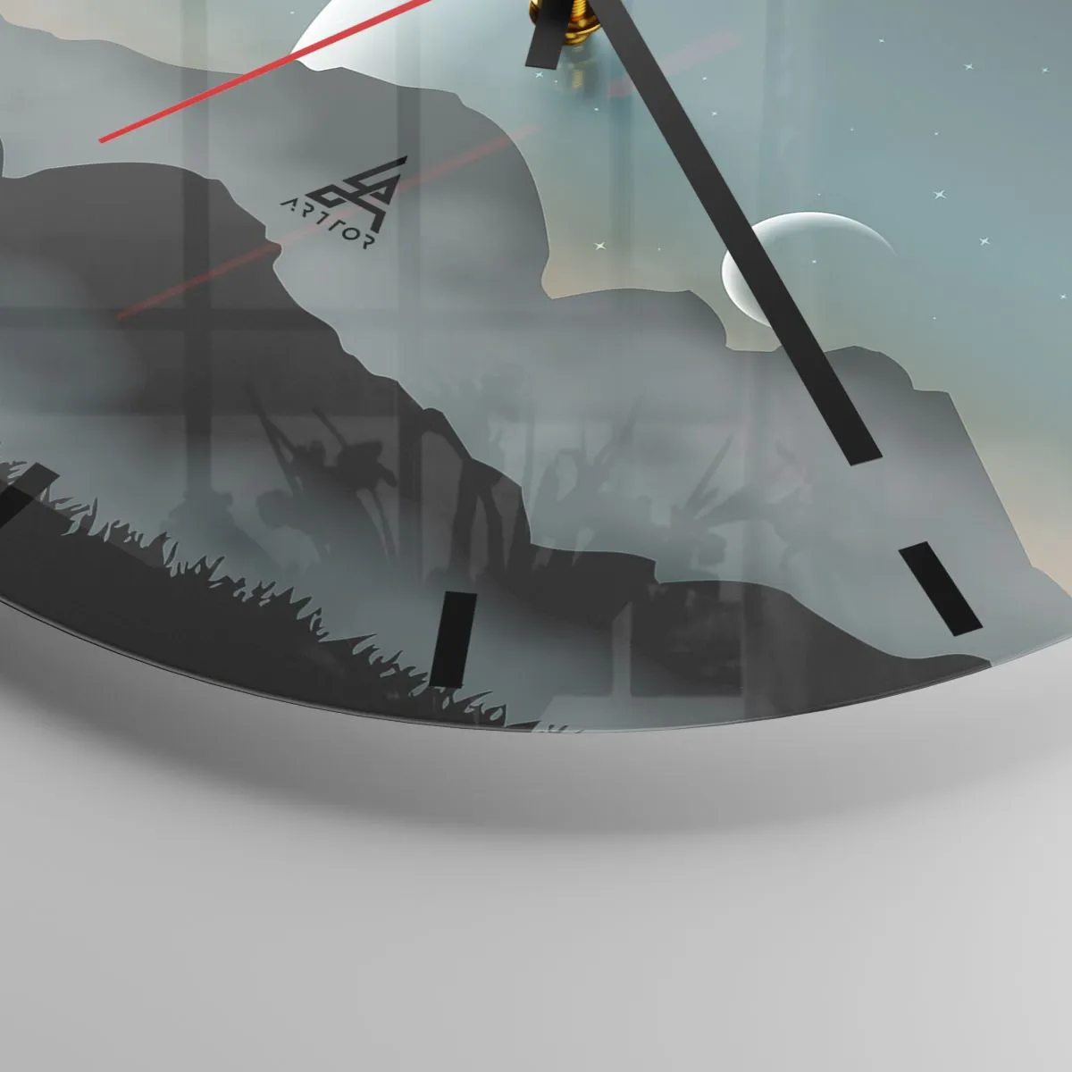 Ceas de perete - Ceas pe sticlă - Carnavalul unei nopți înstelate - 40x40 cm