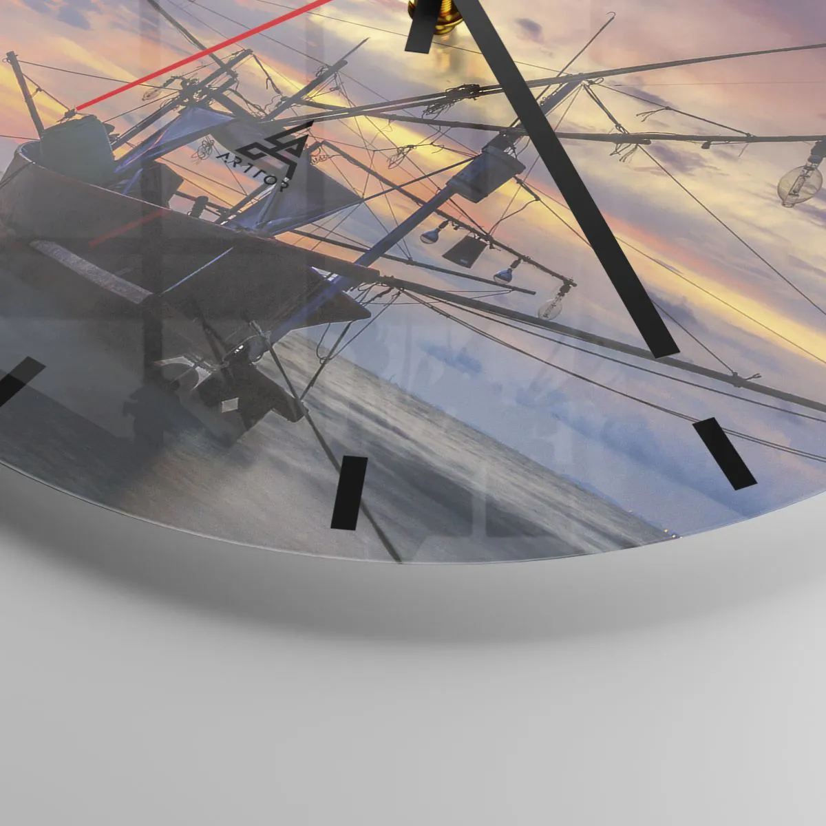 Väggklocka - Klocka på glas - Exotisk kväll - 40x40 cm