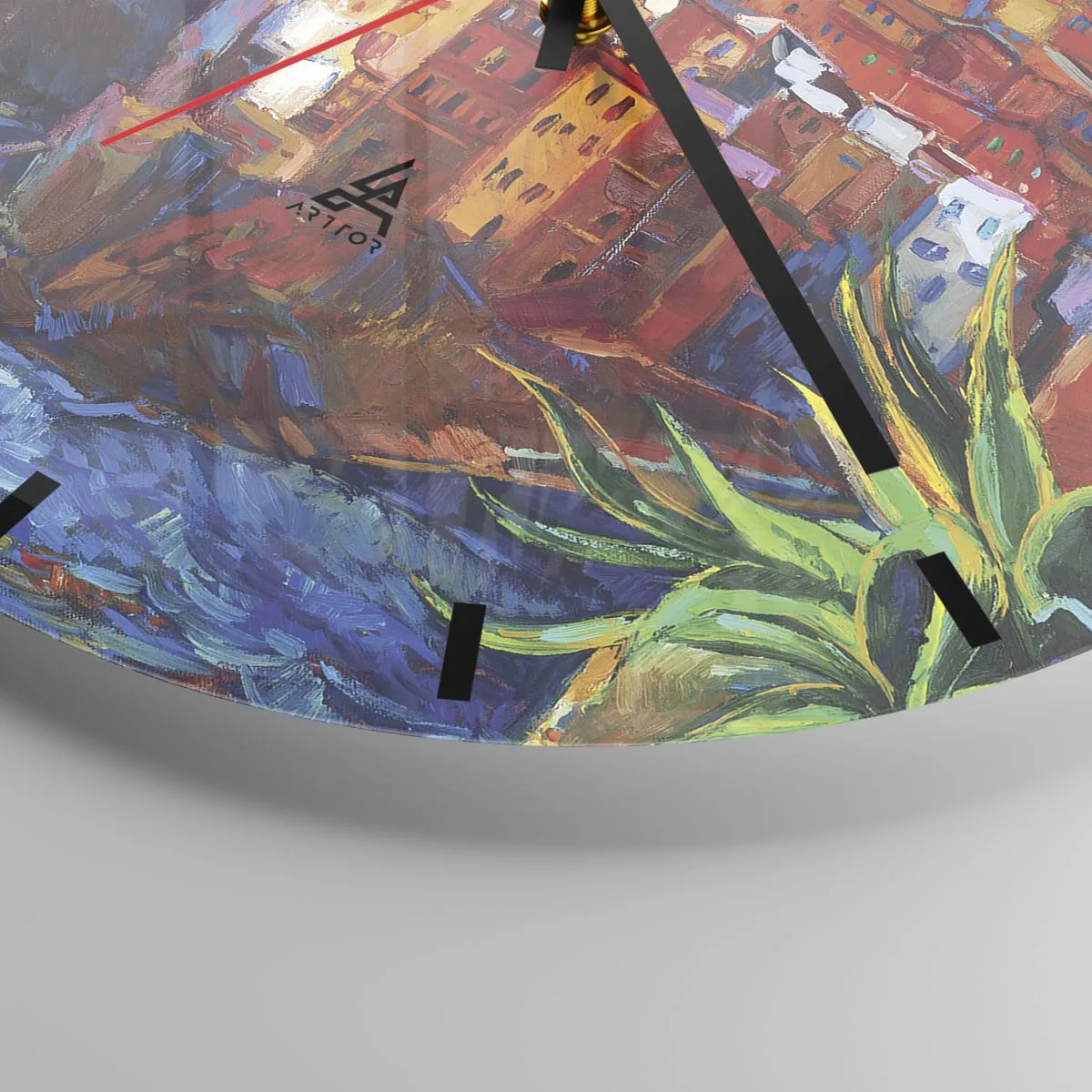 Nástenné hodiny - Malebná dedinka na skalnatom pobreží - 30x30cm - Taliansky nádych - Moderná nástenná dekorácia do obývacej izby, kuchyne a spálne ARTTOR