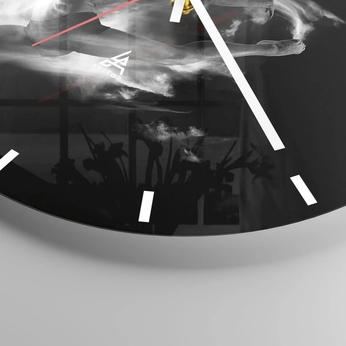 Wanduhr - Glasuhr - Im Flug hängen geblieben - 40x40 cm