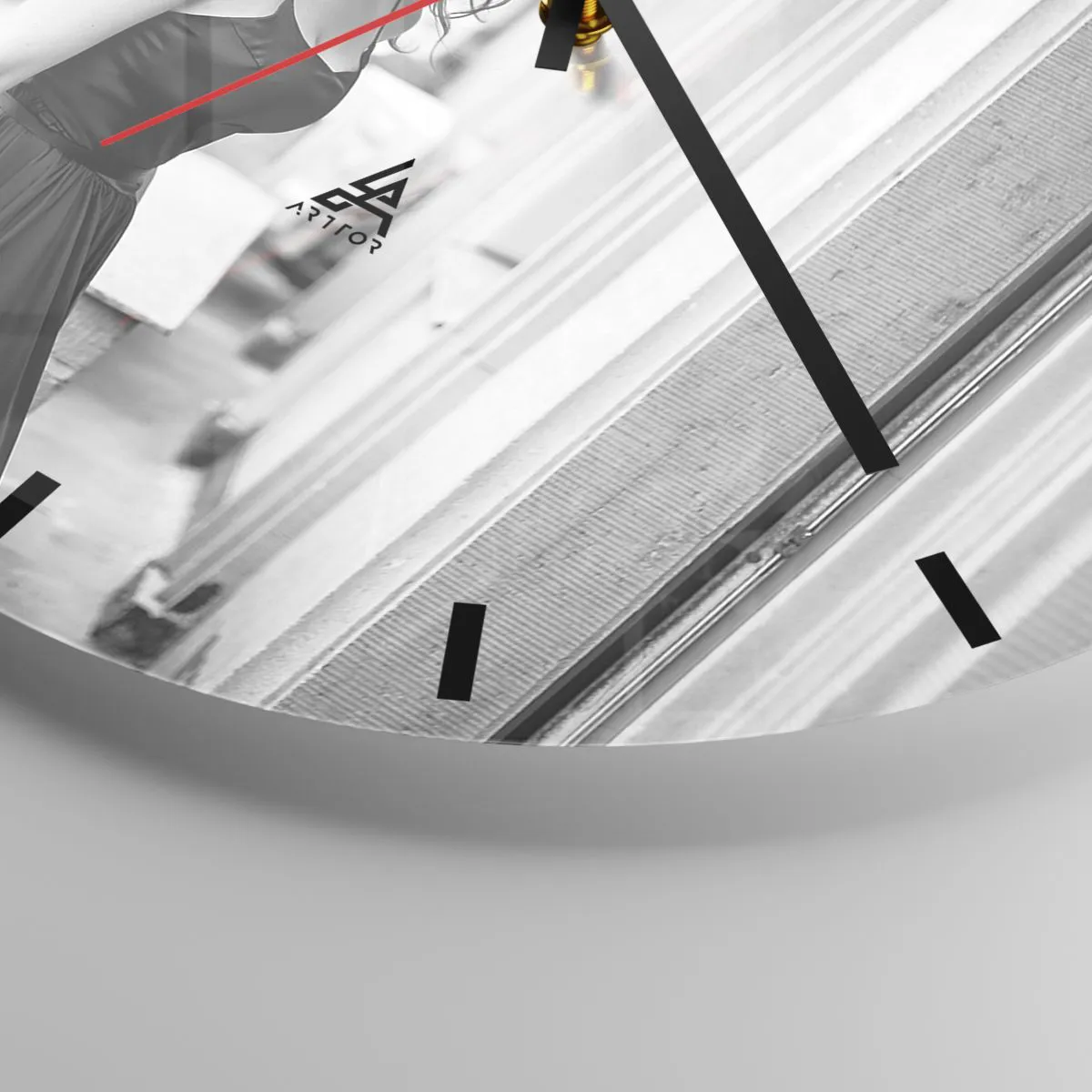 Reloj de pared - Reloj de vidrio - Brotes de protea con hojas de color verde azulado sobre un fondo blanco - 30x30cm - Ciertamente, parisina - Decoración de pared moderna para salón, cocina y dormitorio ARTTOR