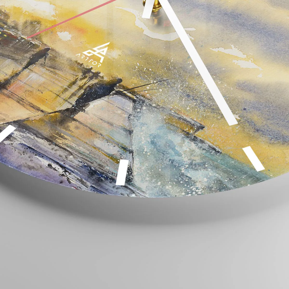 Nástenné hodiny - Prechádzka po prímorskej promenáde za súmraku - 30x30cm - Život na pobreží - Moderná nástenná dekorácia do obývacej izby, kuchyne a spálne ARTTOR