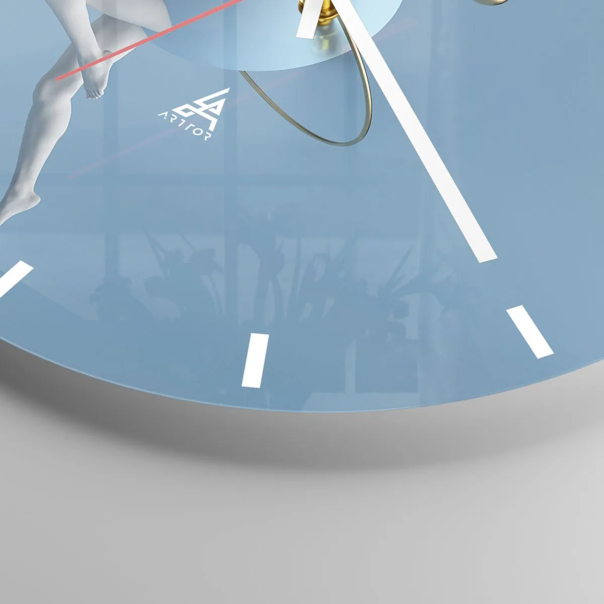 Ceas de perete - Ceas pe sticlă - O figură suprarealistă cu o sferă planetară pe cer - 30x30cm - Și planetele o iau razna - Decorațiune modernă pentru perete pentru living, bucătărie și dormitor ARTTOR