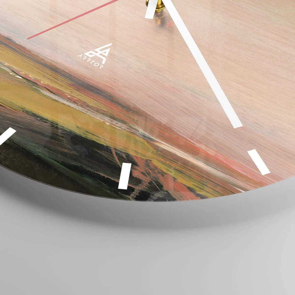 Vægur, Uret - I lyserøde toner - 40x40 cm