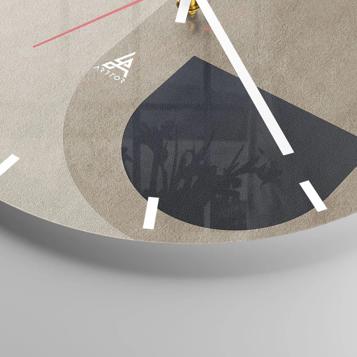 Vægur, Uret - Dæmpede ovale former med buer og jordfarver - 30x30cm - Blidheden i en oval - Moderne vægdekoration til stue, køkken og soveværelse ARTTOR