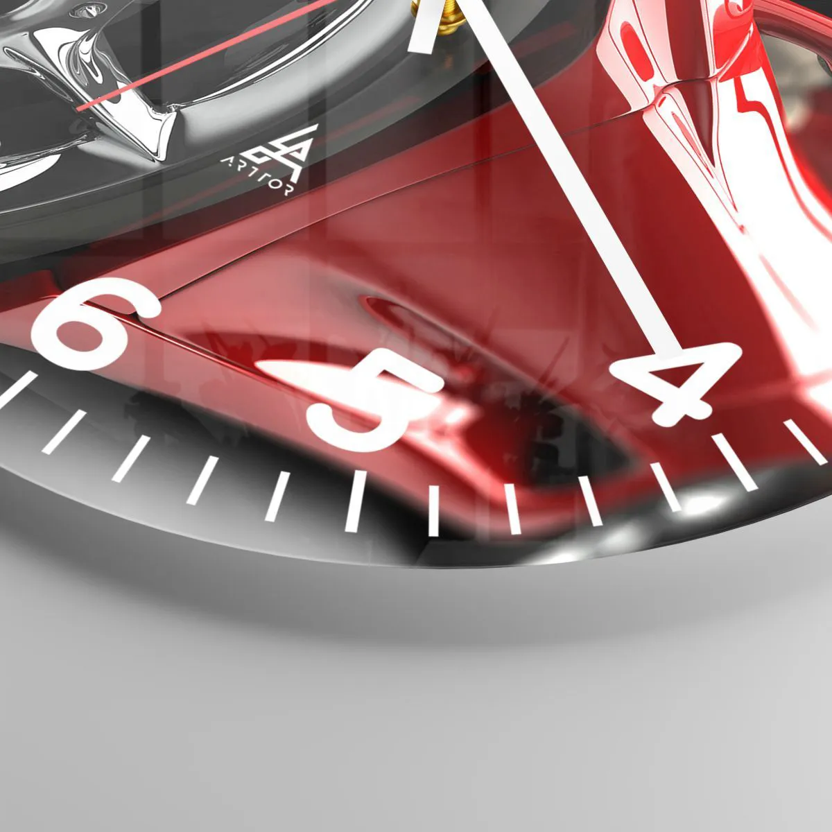 Ceas de perete - Ceas pe sticlă - Construit pentru viteză - 30x30 cm