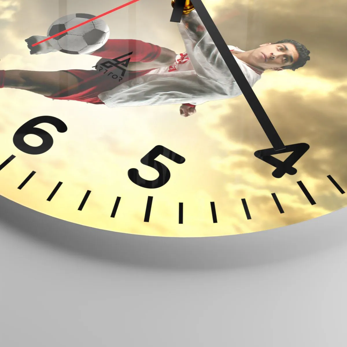 Relógio de parede - Relógio em vidro - O céu do futebol - 30x30 cm