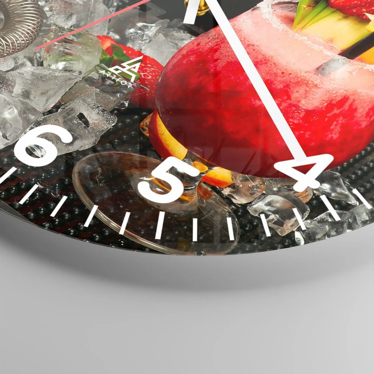 Ceas de perete - Ceas pe sticlă - Evocați gustul - 40x40 cm