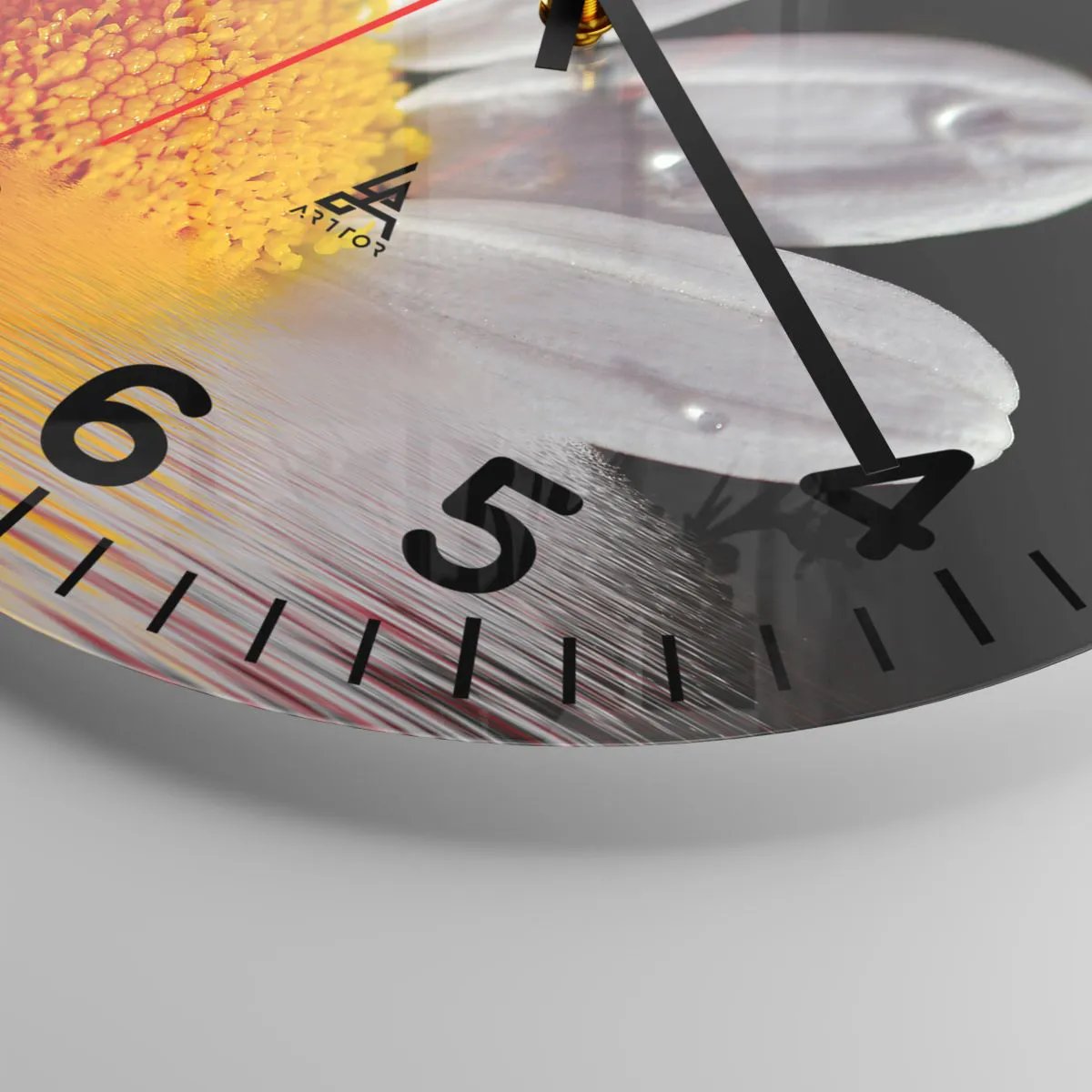 Zegar ścienny - Wschodzące słońce margaretki - 40x40 cm