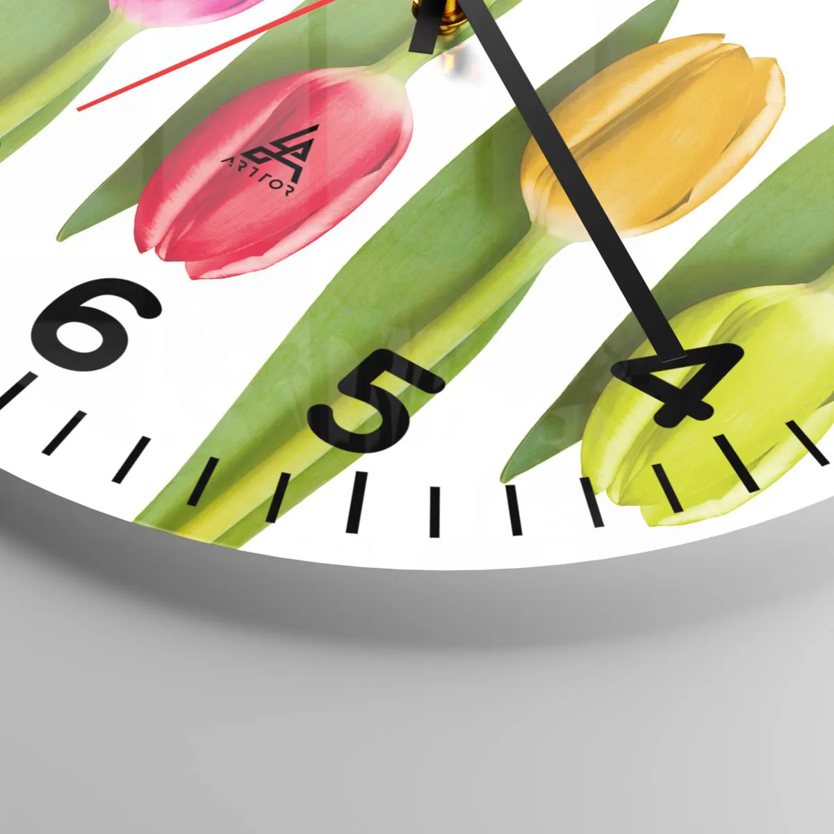 Reloj de pared - Reloj de vidrio - Composición del arco iris - 40x40 cm