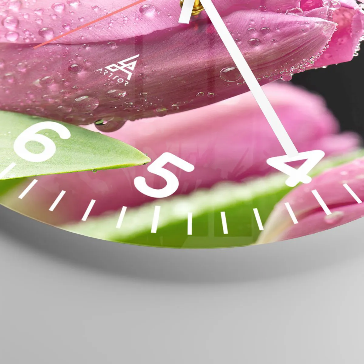 Zegar ścienny - Liliowy sen w rosie - 30x30 cm