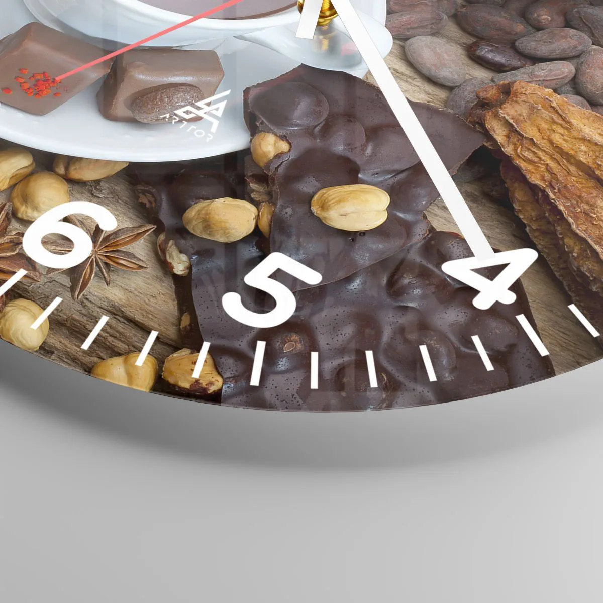 Ceas de perete - Ceas pe sticlă - De la fabrica de ciocolată de basm - 30x30 cm