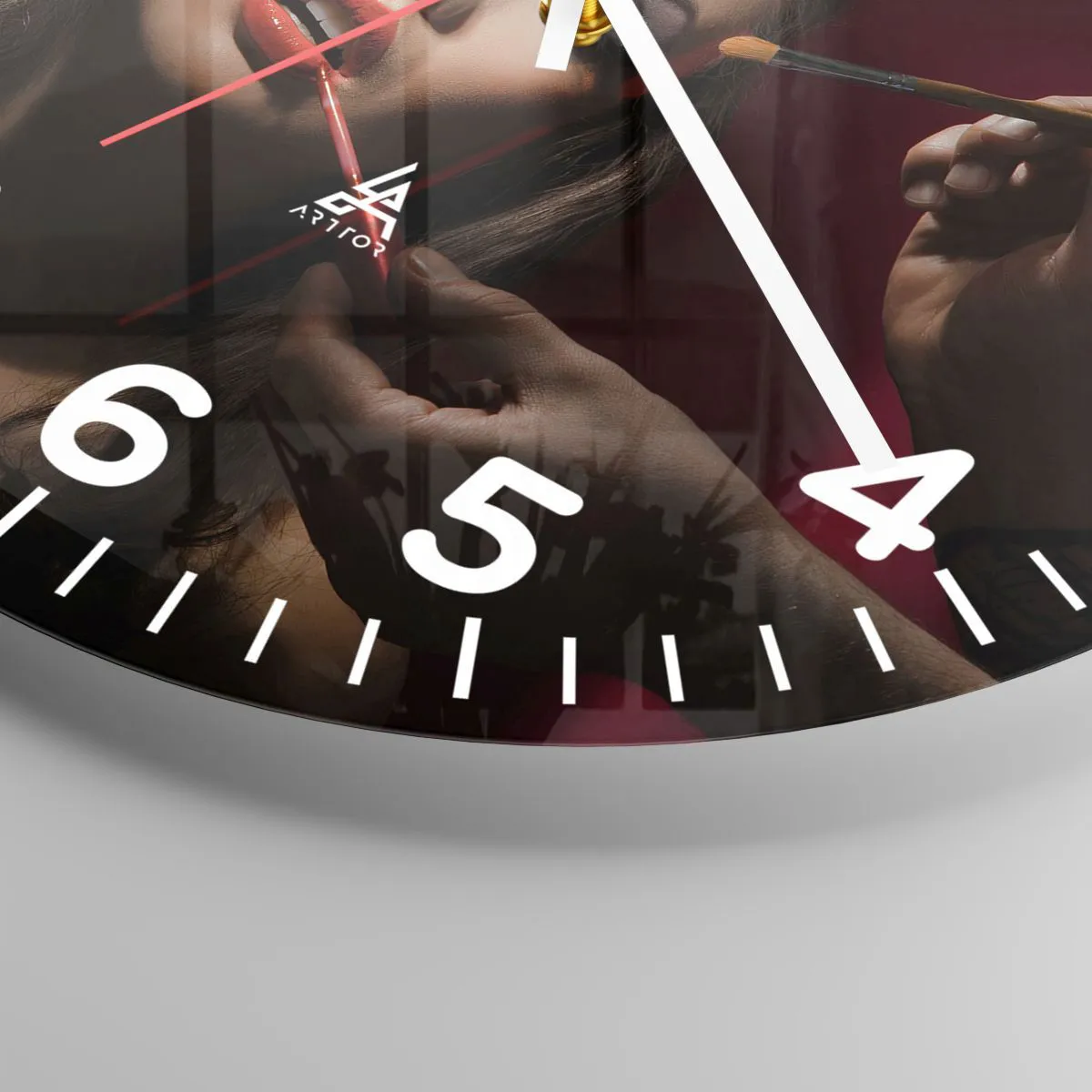 Ceas de perete - Ceas pe sticlă - Frumoasă visătoare - 30x30 cm