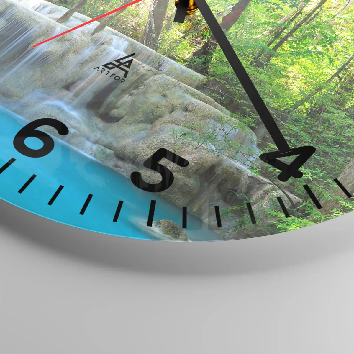 Orologio da parete - Orologio in Vetro - Annegare nel turchese e nel verde - 30x30 cm