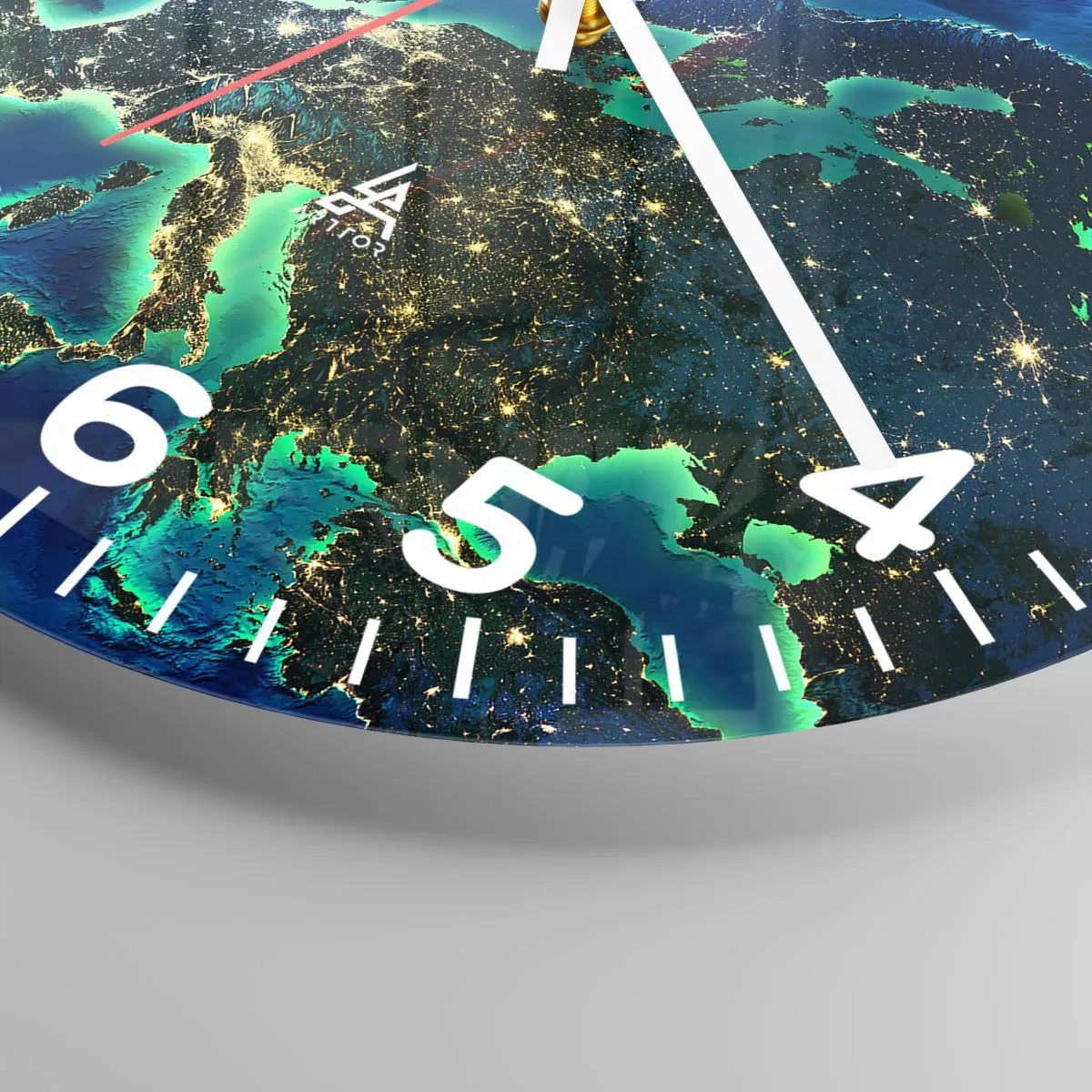 Wanduhr - Glasuhr - Funkelndes Europa - 30x30 cm