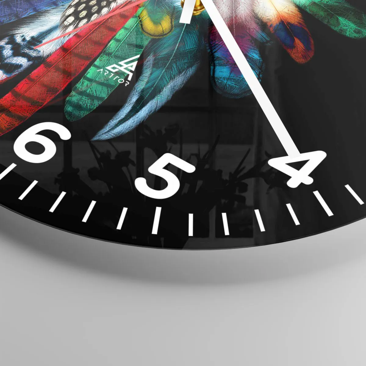 Wall clock - Clock on glass - Indian Necklace - 30x30 cm