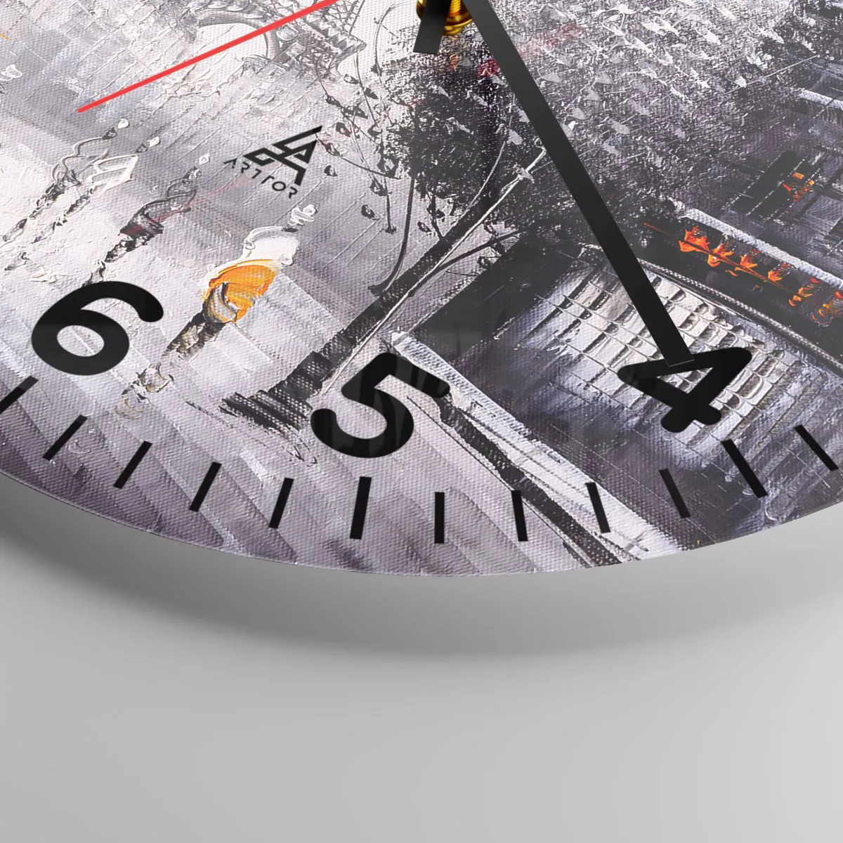 Relógio de parede - Relógio em vidro - Passeio em Paris - 30x30 cm