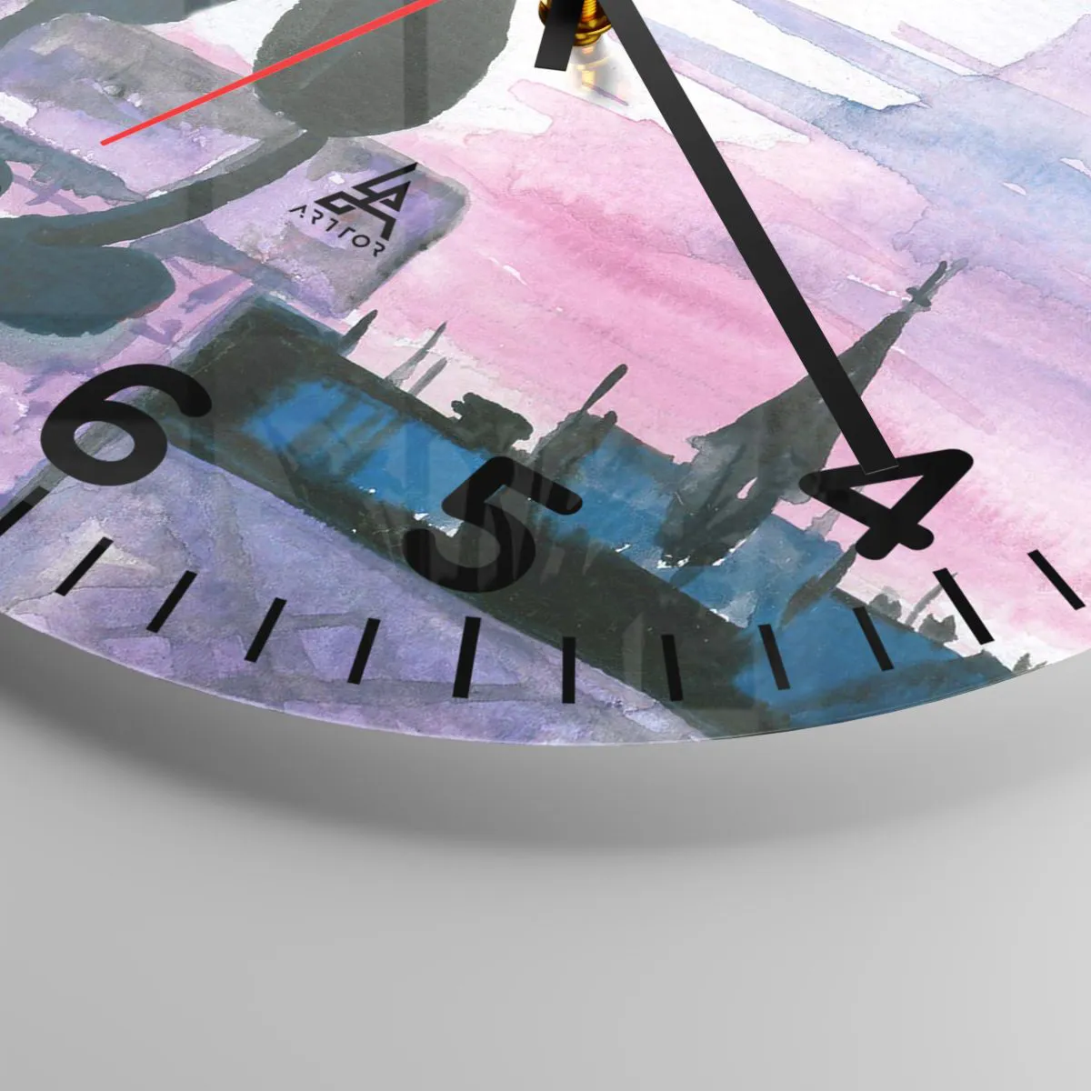 Relógio de parede - Relógio em vidro - Rendez-vous sob a lua - 40x40 cm