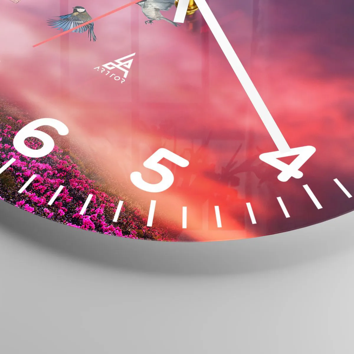 Ceas de perete - Ceas pe sticlă - Invitație la cină - 40x40 cm