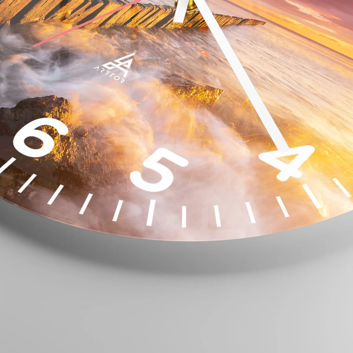 Wanduhr - Glasuhr - Die Sanftheit der Wellen - 30x30 cm