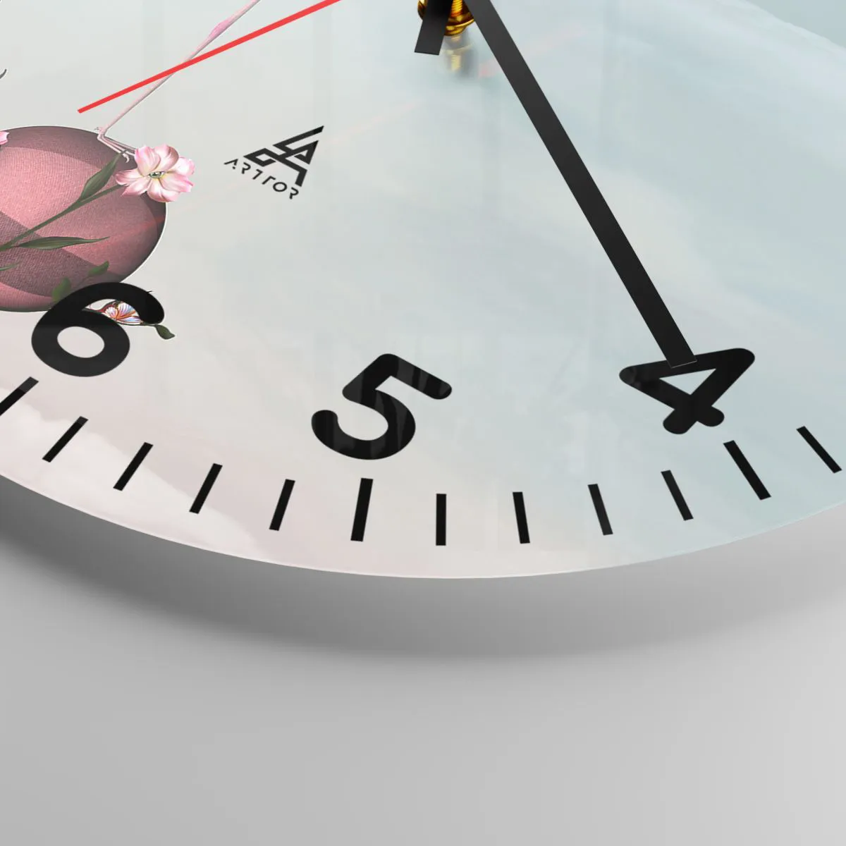 Relógio de parede - Relógio em vidro - Alegoria do basquetebol - 40x40 cm