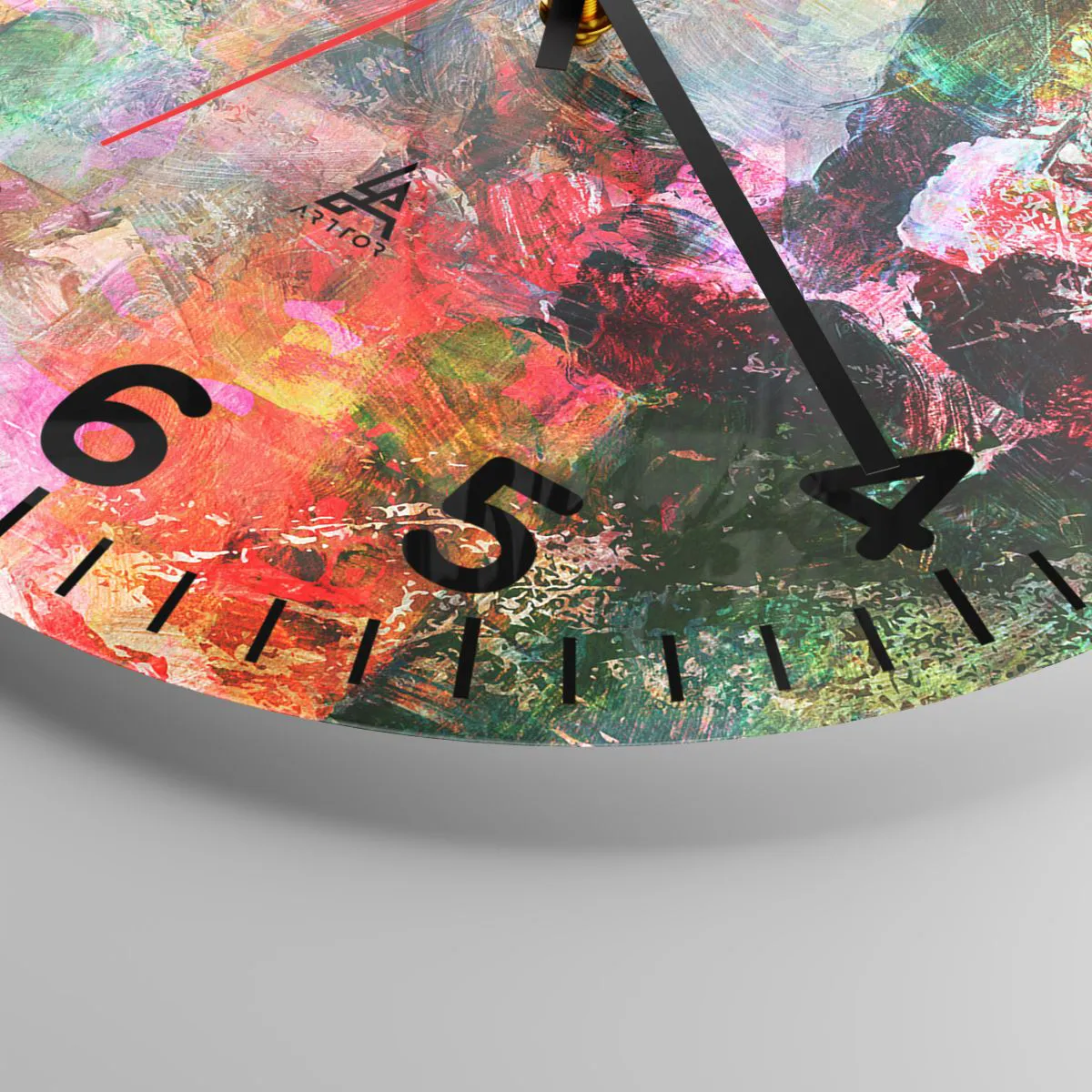 Ceas de perete - Ceas pe sticlă - O călătorie prin roz - 30x30 cm