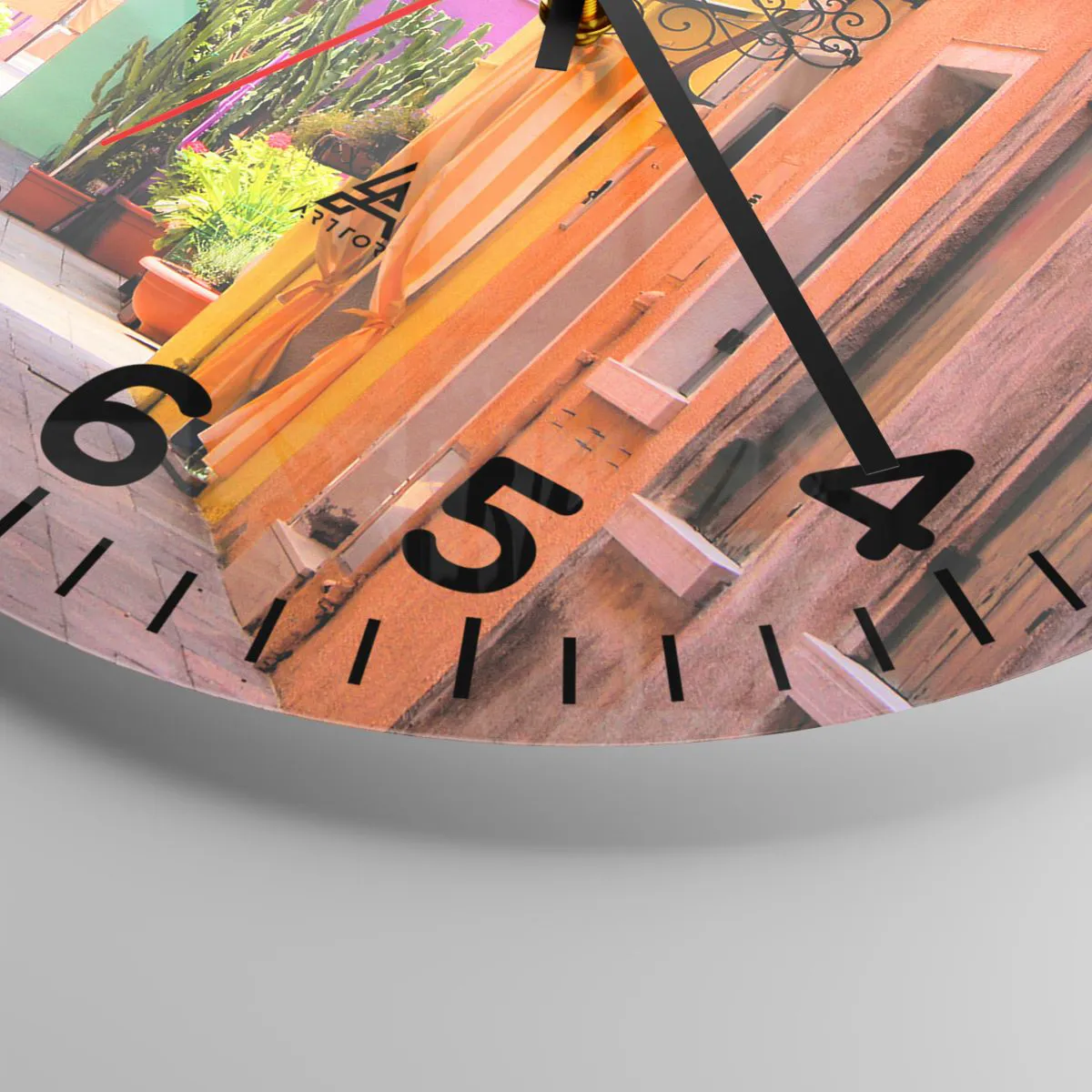 Wanduhr - Glasuhr - Regenbogengasse - 40x40 cm