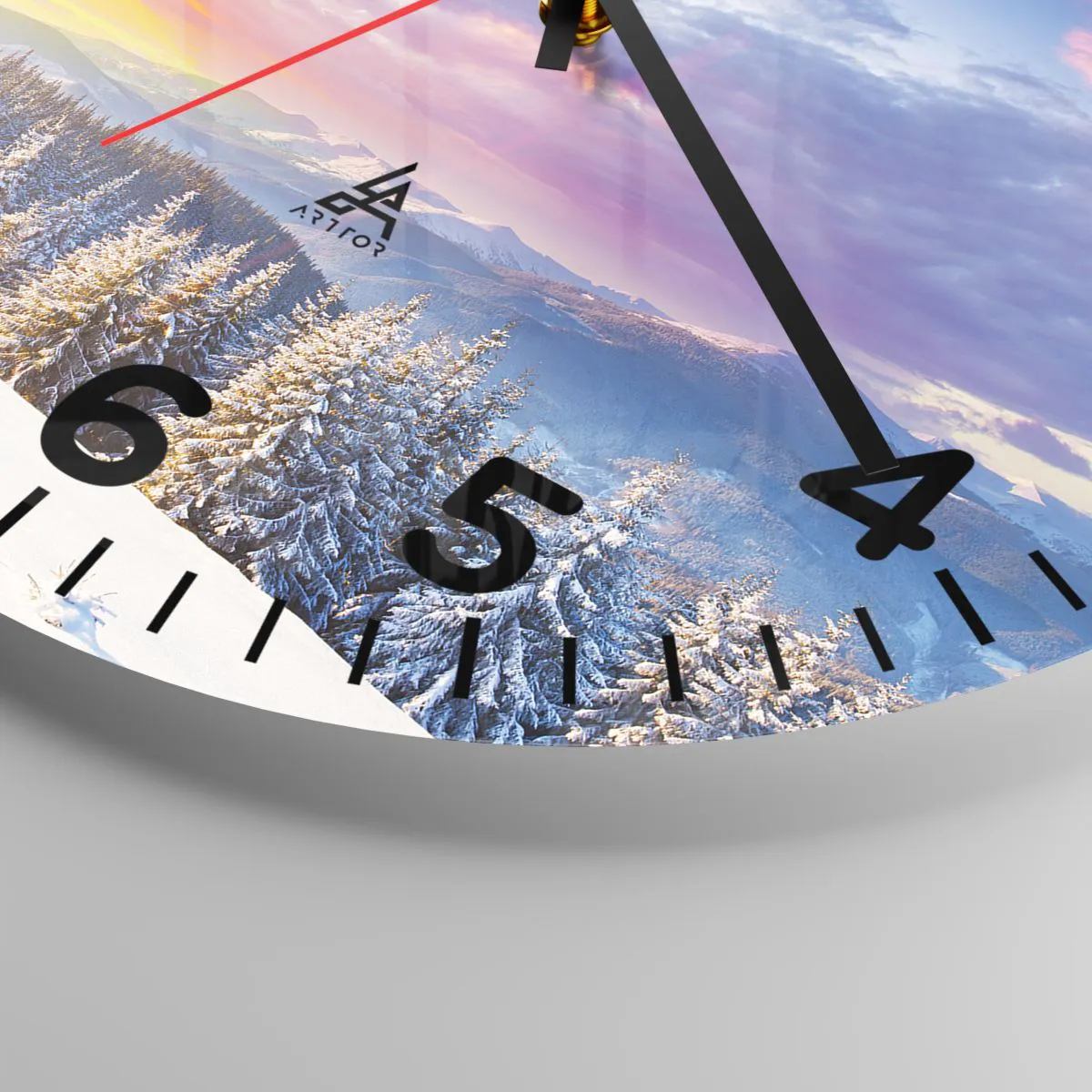 Reloj de pared - Reloj de vidrio - Día blanco - 30x30 cm