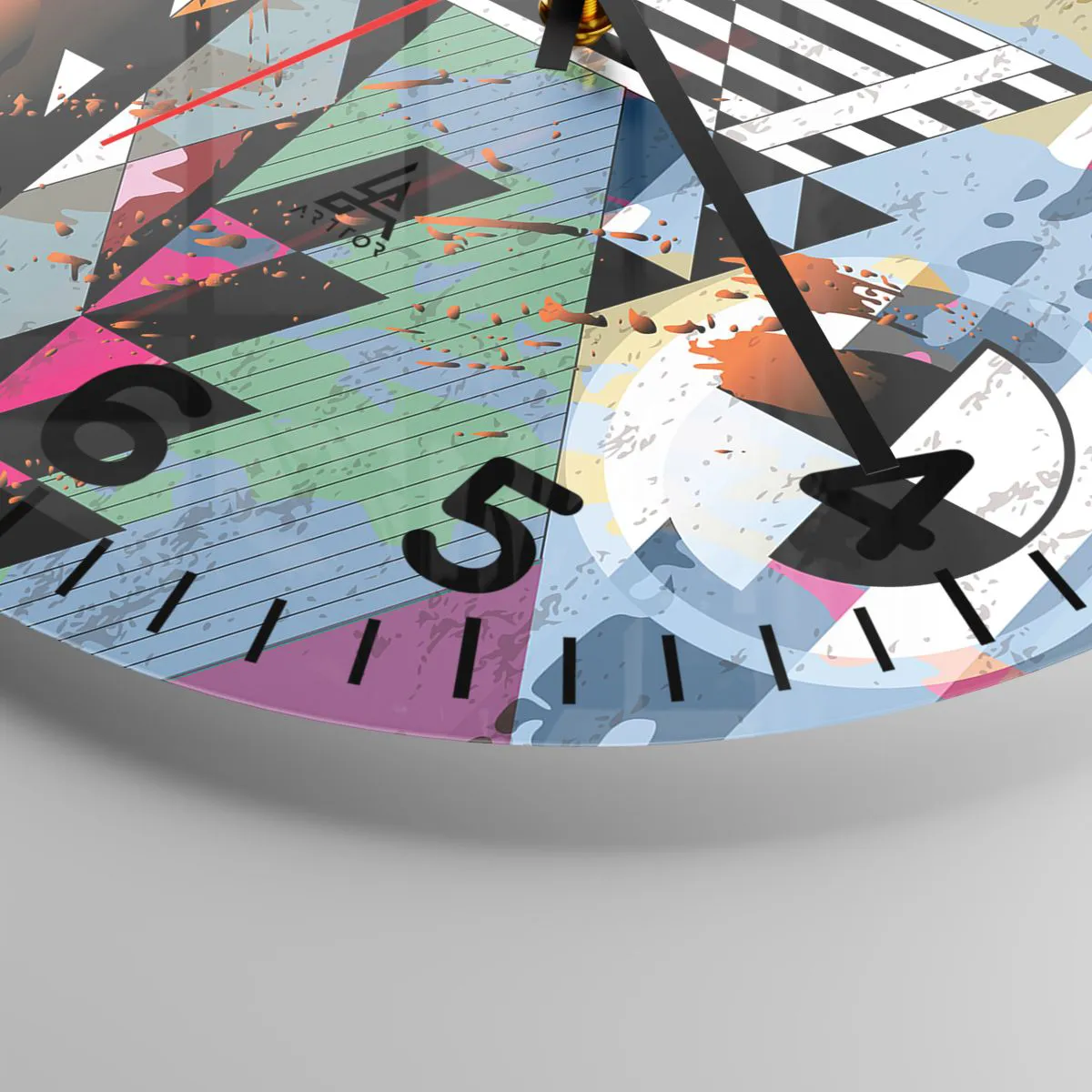 Reloj de pared - Reloj de vidrio - Geométrico y orgánico - 30x30 cm