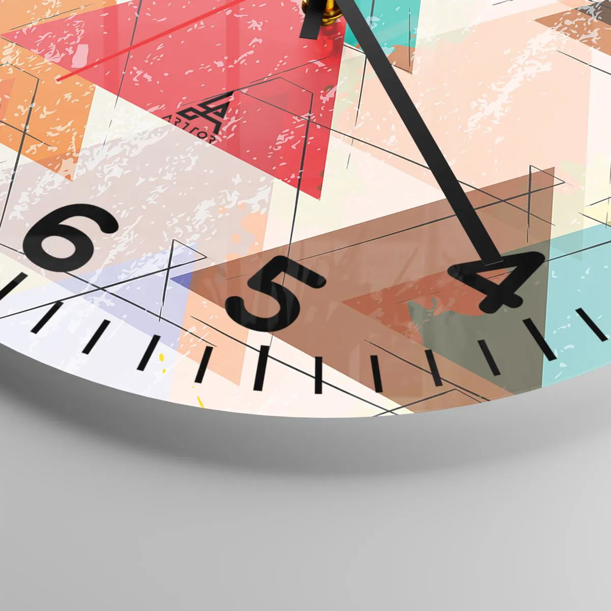 Wall clock - Clock on glass - Three by Three - 30x30 cm