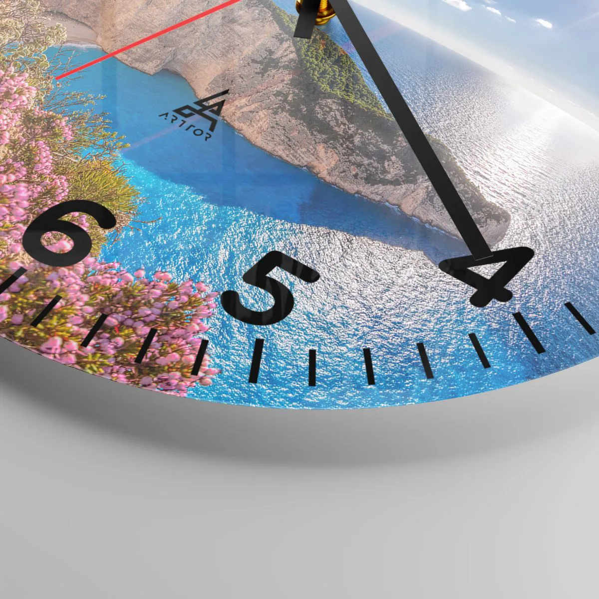 Relógio de parede - Relógio em vidro - As minhas grandes férias gregas - 30x30 cm