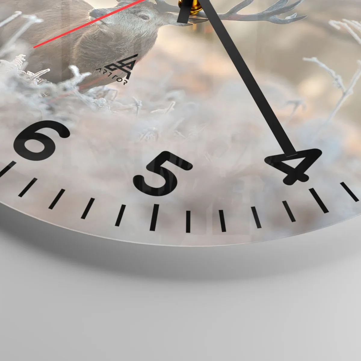 Wanduhr - Glasuhr - Ein flotter Morgen - 30x30 cm