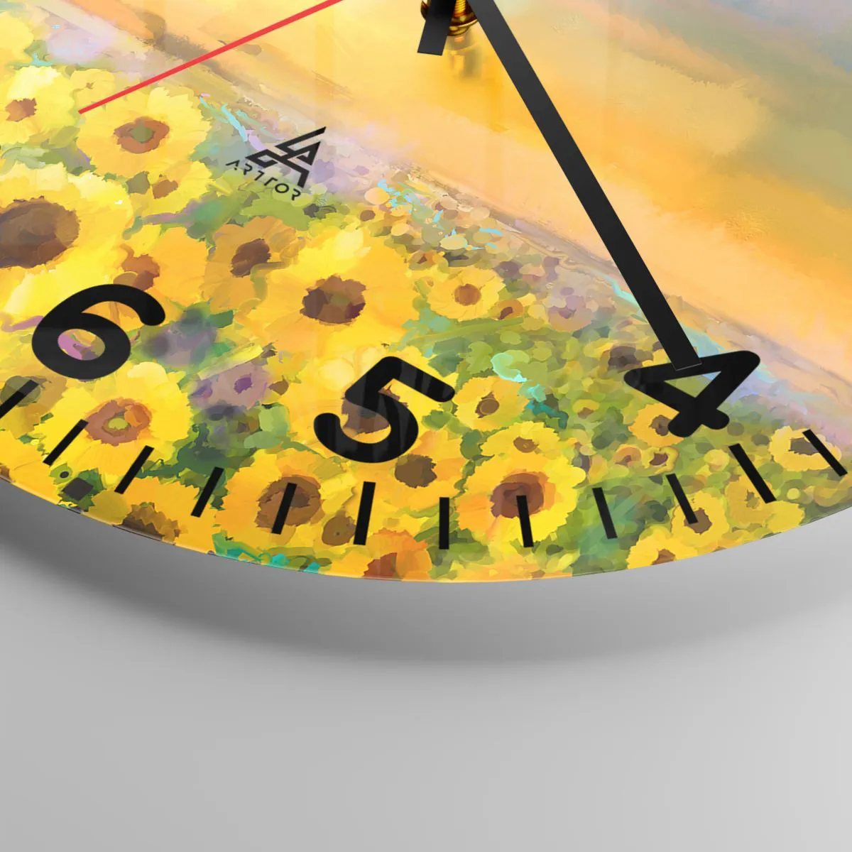 Relógio de parede - Relógio em vidro - O próprio sol desceu à terra - 40x40 cm