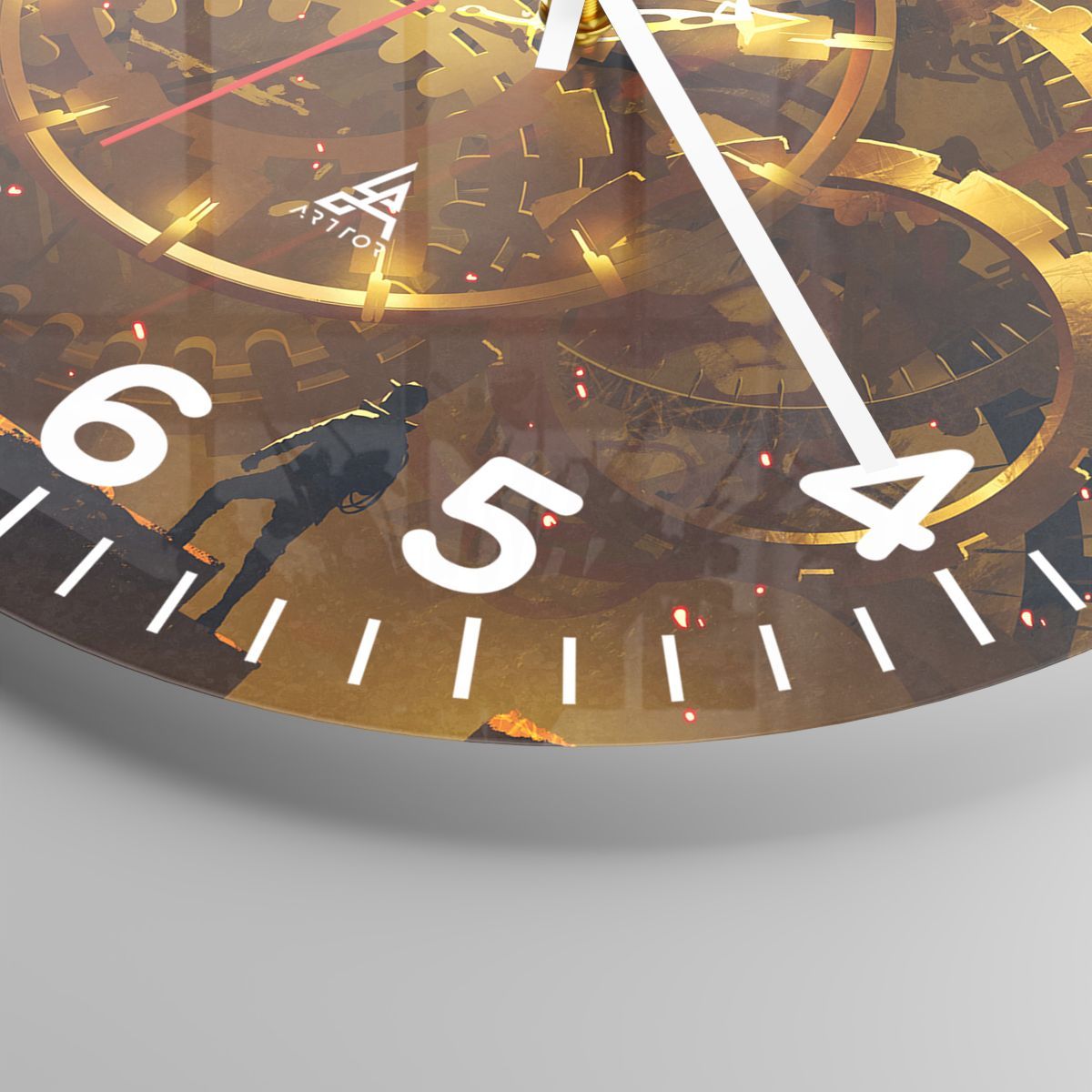 Reloj de pared Arttor - En la fuente del tiempo - Esfera sin numeración,  con rayas, Forma: Cuadrado - 30x30 cm - Abstracción, Arte, Gráficos