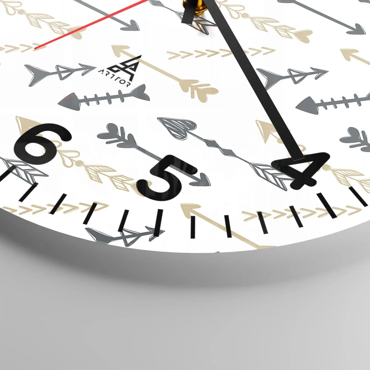 Ceas de perete - Ceas pe sticlă - Visul arcașului - 40x40 cm