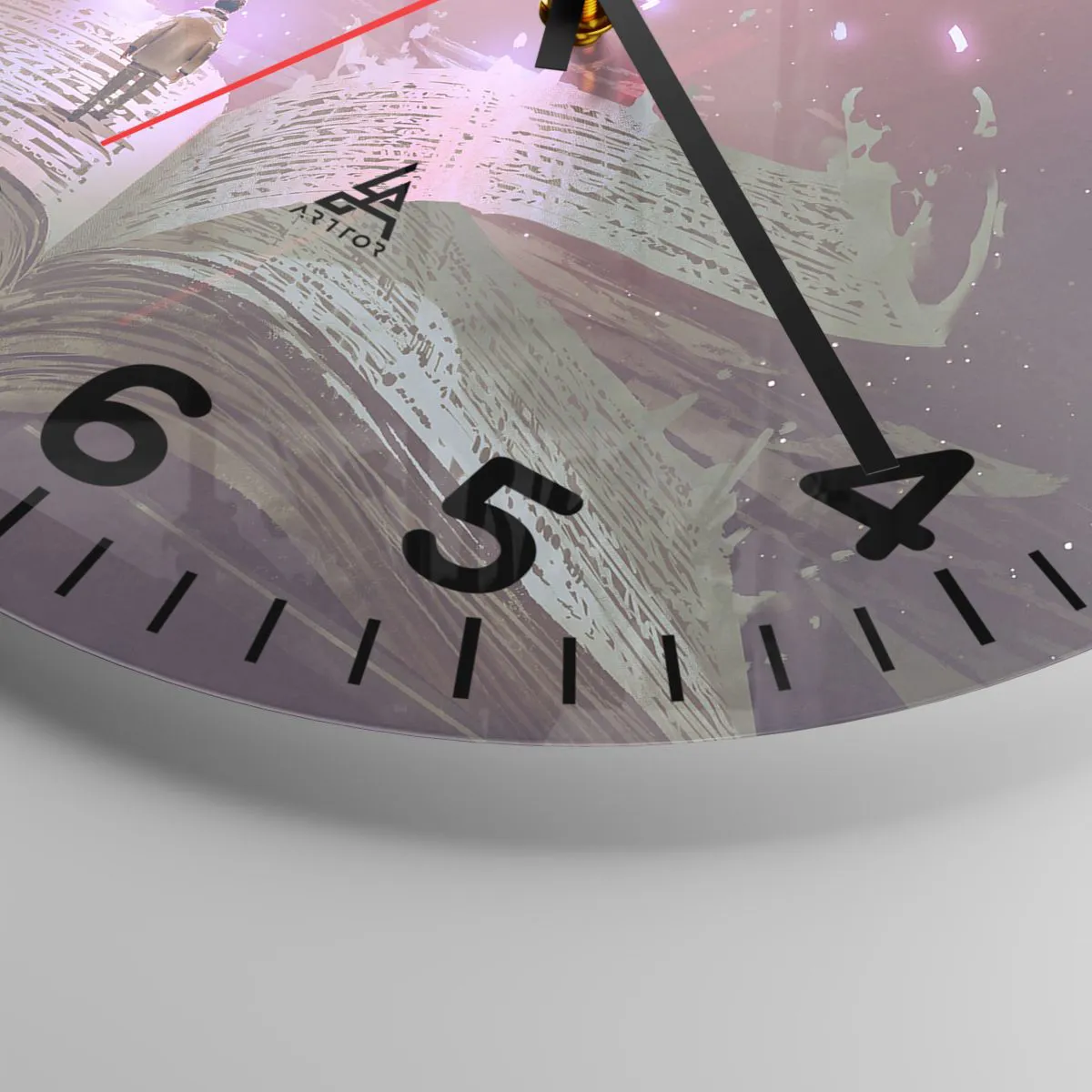 Ceas de perete - Ceas pe sticlă - O invitație către o altă lume - citiți! - 30x30 cm