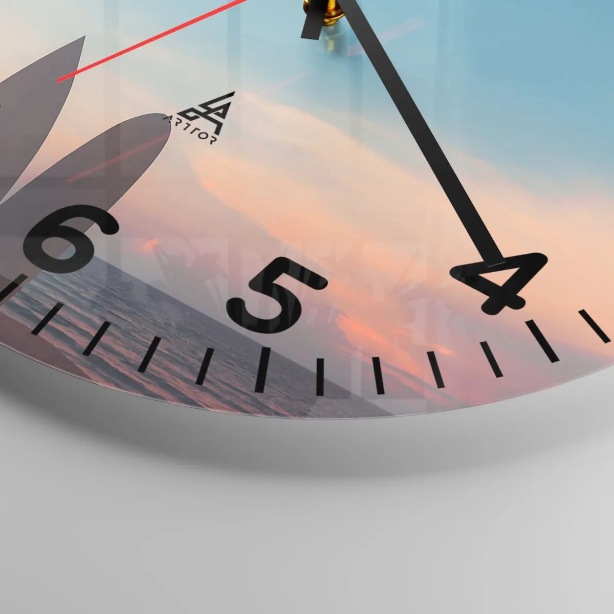 Wall clock - Clock on glass - Tomorrow Will Be Fun Too - 30x30 cm