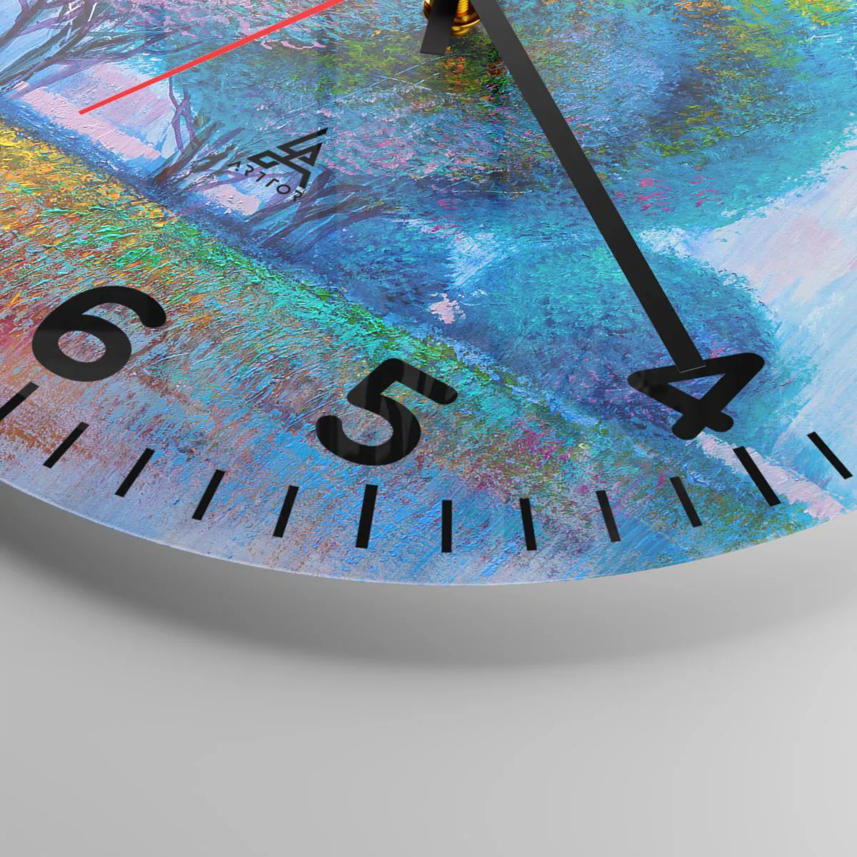 Reloj de pared - Reloj de vidrio - Un conjunto de colores llamativos - 30x30 cm