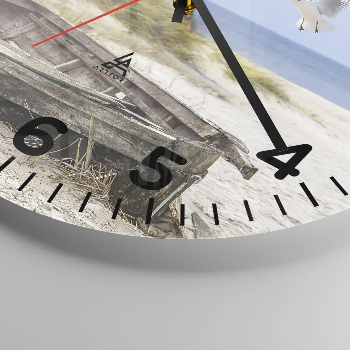 Wanduhr - Glasuhr - In Wind gebadet - 30x30 cm