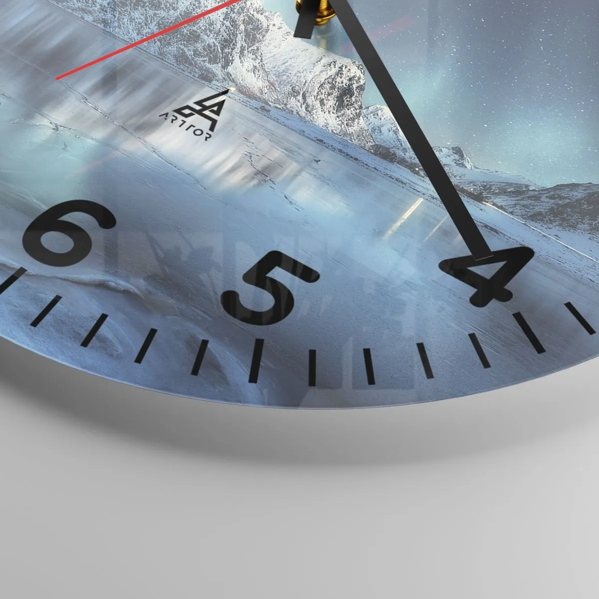 Ceas de perete - Ceas pe sticlă - Noaptea de lumină - 40x40 cm