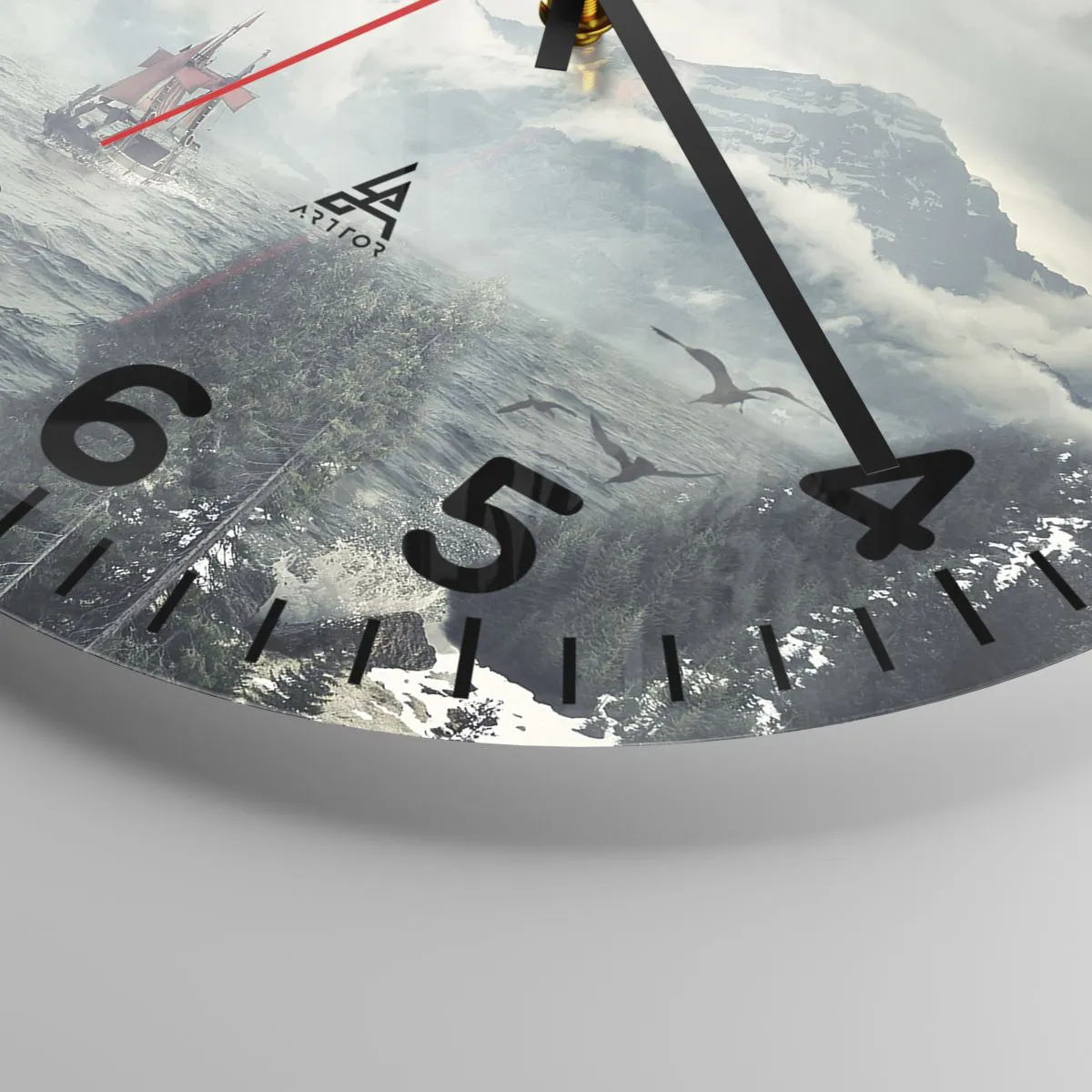 Ceas de perete - Ceas pe sticlă - Pe ape magice - 30x30 cm