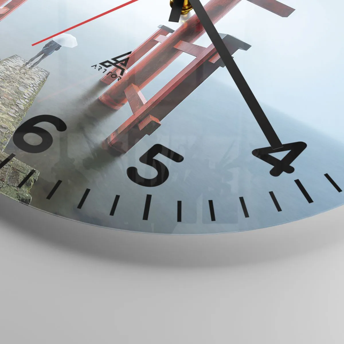 Wall clock - Clock on glass - Japanese Musings - 30x30 cm