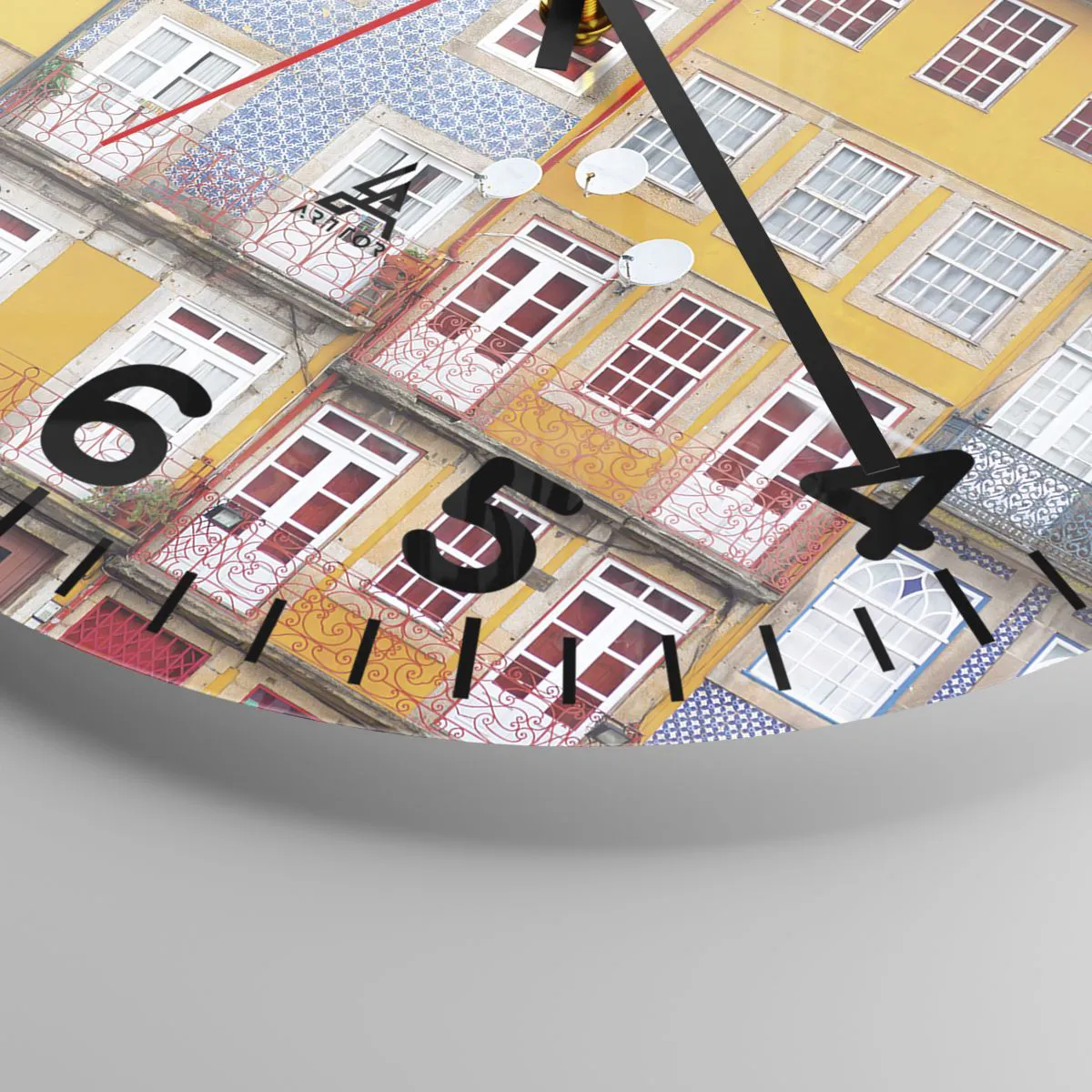 Ceas de perete - Ceas pe sticlă - Culorile orașului vechi - 30x30 cm