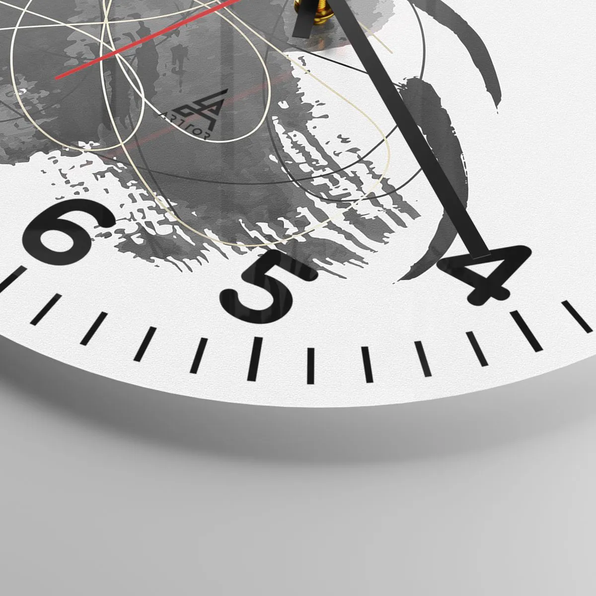 Väggklocka - Klocka på glas - Uppkommen ur svärta - 30x30 cm