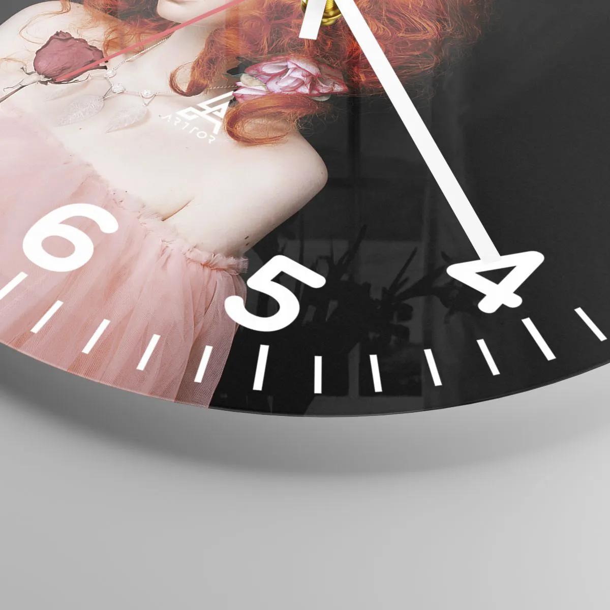 Reloj de pared - Reloj de vidrio - En estilo barroco - 30x30 cm