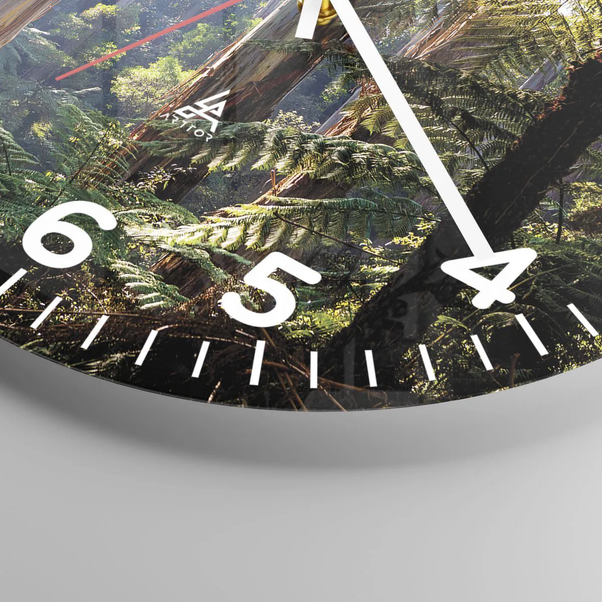 Wall clock - Clock on glass - Tale of a Forest - 30x30 cm