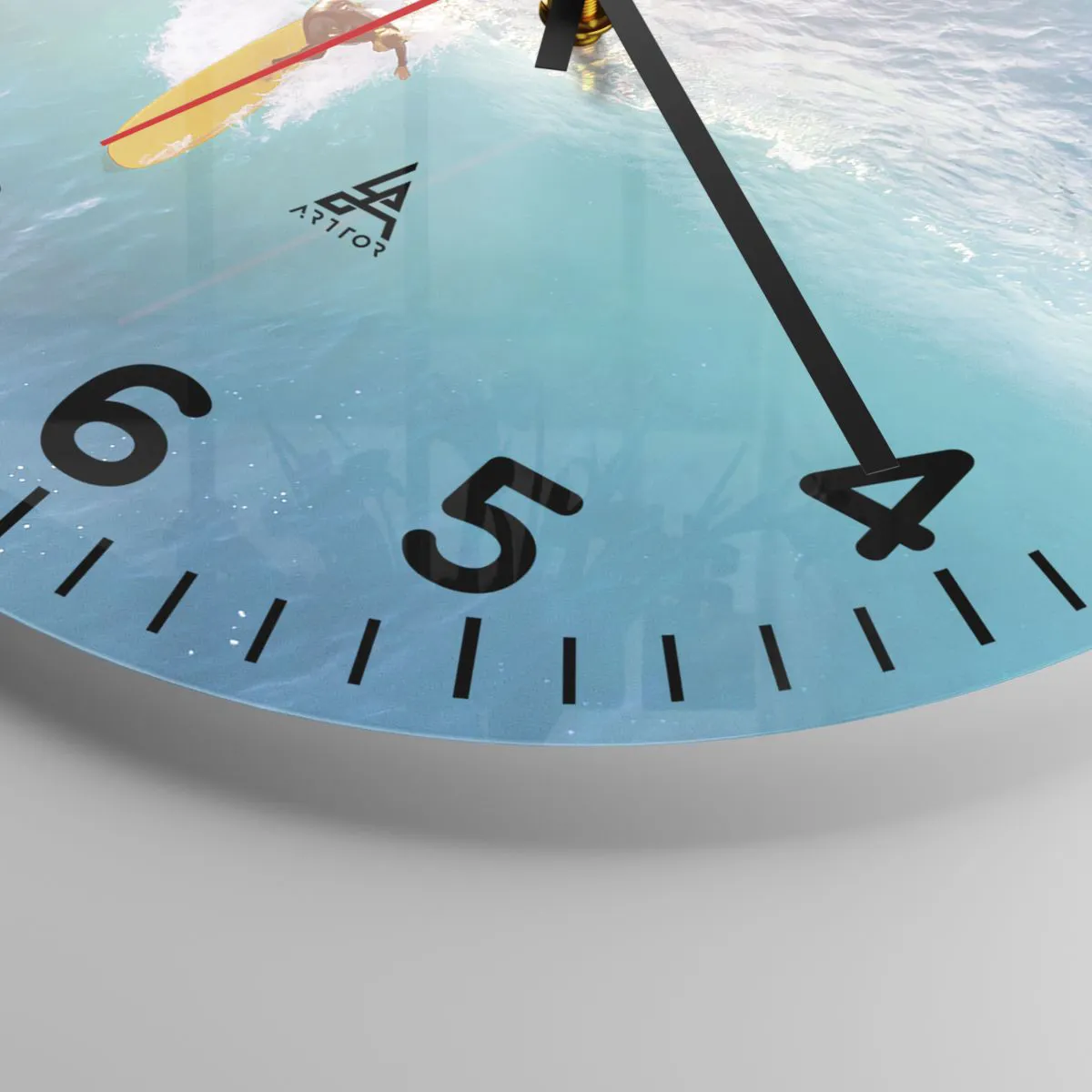 Ceas de perete - Ceas pe sticlă - Călărețul oceanului - 30x30 cm